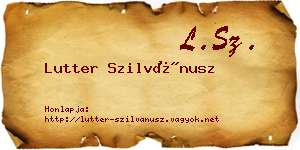 Lutter Szilvánusz névjegykártya